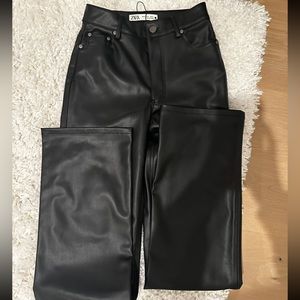 Zara Black Leather Pants